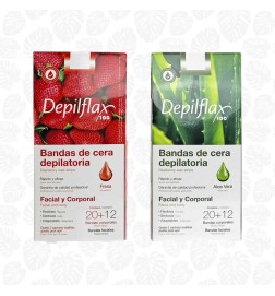 BANDAS DE CERA DEPILATORIA DEPILFLAX AT HOME FRESA Y ALOE VERA