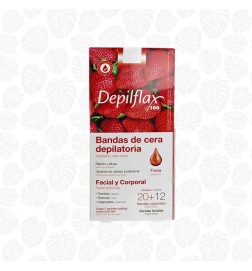 BANDAS DE CERA DEPILATORIA DEPILFLAX AT HOME FRESA