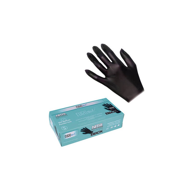 CAJA DE GUANTES DE NITRILO NEGROS (100 UNDS)