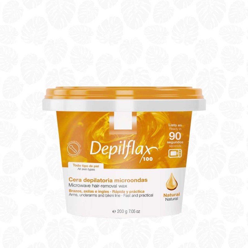 CERA DEPILATORIA PARA MICROONDAS FACIAL Y CORPORAL AT HOME DEPILFLAX 200 GR