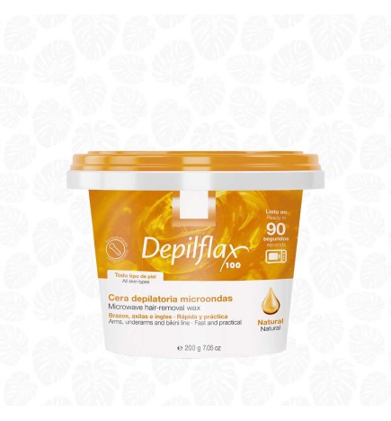 CERA DEPILATORIA PARA MICROONDAS FACIAL Y CORPORAL AT HOME DEPILFLAX 200 GR