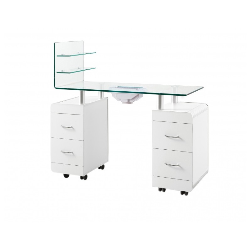 (WK-M014) GLAS MANICURE TABLE WITH DUST COLLECTION PEZI