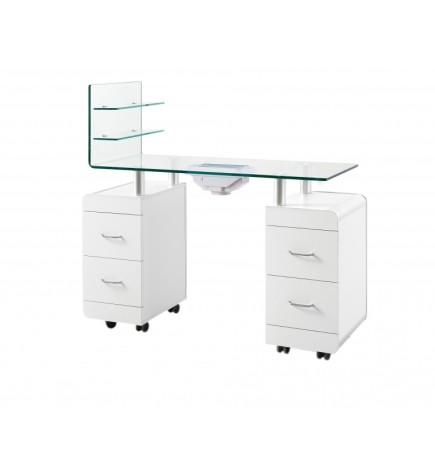 (WK-M014) GLAS MANICURE TABLE WITH DUST COLLECTION PEZI